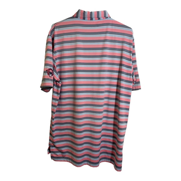 Peter Millar mens summer comfort polo half button shirt striped Golf Medium - Picture 4 of 8